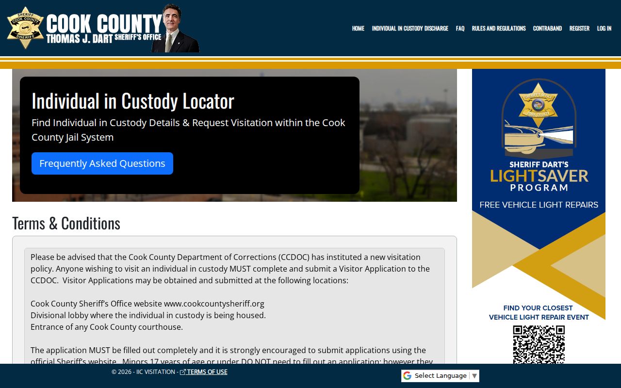 Cook County individual in custody locator entry for a Skokie name search